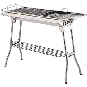 Outdoor Full-Set Stainless Steel Barbecue <b>Grill</b> Portable Folding Charcoal Bbq <b>Grill</b> for <b>Camping</b> Picnic Family Activity Party - Product Image 1