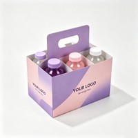 Boîte à boissons en carton ondulé écologique et recyclable sur mesure avec poignée pour bière, soda, jus et thé, impression de logo personnalisée