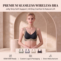 Soutien-gorge sans couture pour femme, à bonnets fixes, avec rembourrage en éponge solide pour petites poitrines, bretelles ajustables, dos en U, bande de gel fine, sans armatures, soutien doux