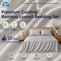 Parure de lit moderne Cloudland en bambou lyocell biologique 400TC, anti-boulochage, couleur unie, certifiée BSCI et ISO9001, pour toutes les saisons