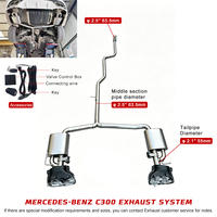 Embouts d'échappement performants en acier inoxydable poli miroir de 1,5 mm d'épaisseur pour système d'échappement arrière Mercedes-Benz C300 W204