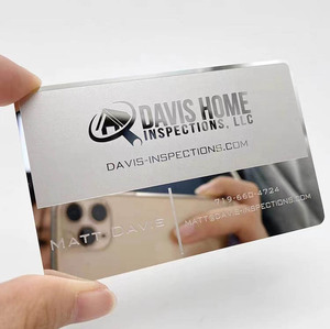Cheap Factory Price Custom Metal Business Card Free Design Fast Sample Custom Logo Matte Brushed Polished Metal <b>Name</b> Card - Product Image 2