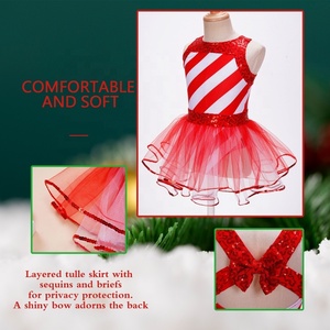 Leotardo de Ballet para Niñas de 4 a 16 Años, con Lentejuelas y Rayas, para Navidad, Recitales y Presentaciones - Product Image 3