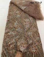 Tissu en dentelle française de haute qualité 2026, broderie perlée faite à la main au Nigeria, strass et sequins, tissus africains sexy à sequins pour sacs
