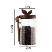 SINCERE Offre Spéciale – Grands pots à épices ronds uniques en verre, hermétiques, à large ouverture, avec couvercle en bambou et cuillère