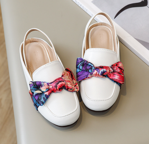 Sandales plates pour fille, confortables, avec nœud coloré, blanches et noires, pour mariage, usage quotidien, danse, anniversaire, style princesse - Product Image 5