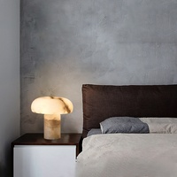 Lampe de chevet en marbre de style nordique, design moderne et luxueux, texture naturelle en albâtre, lampe de bureau décorative haut de gamme pour villa