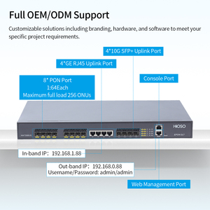 สำหรับ 8PON 10G Uplink EPON OLT 1u Rack ระบบจ่ายไฟคู่ ไม่มีโมดูล PON รุ่น HA7308VX-BP รองรับ FTTX ใช้งานร่วมกับยี่ห้ออื่นๆ EPON XPON รับประกัน 3 ปี - Product Image 5
