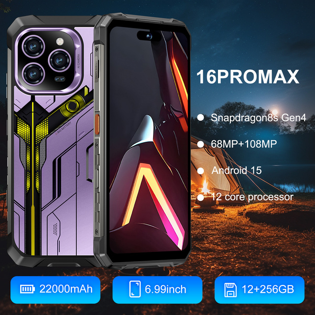 Factory Price: 16 Pro Max Ultra Durable Smartphone Featuring Triple Protection and 22000mAh Ultra Long Battery Life 6.99 Inches