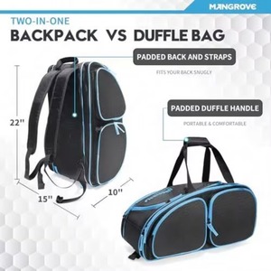 Échantillon gratuit : Sac de transport personnalisé pour raquettes de pickleball et de tennis pour homme, en néoprène avec poche pour chaussures, fabriqué en nylon durable - Product Image 3