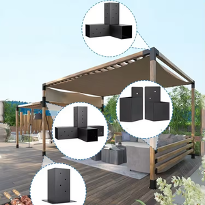 เสาสมอเรือไม้สีดำด้านเคลือบผงสำหรับรองรับราวบันได - Product Image 3