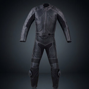 Traje de Motociclismo de Cuero Negro para Hombre, de Una Pieza, Equipo de Protección para Conducir - Product Image 1