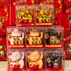 Figurine 3D de <span class=keywords><strong>chat</strong></span> porte-bonheur à énergie solaire, <span class=keywords><strong>Maneki</strong></span> <span class=keywords><strong>Neko</strong></span>, décoration porte-bonheur pour la maison, le bureau, ou le bureau de travail, ornement en plastique original - Product Image 2