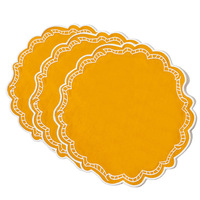 Nouvelle Arrivée Set de Table en Coton et Lin avec Serviette Brodé Dentelle Nuage Française pour Restaurant Occidental