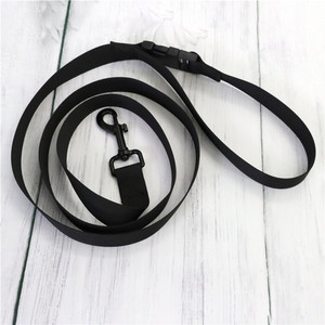 Black Fabric <b>Dog</b> <b>Leash</b> With Buckle Solid Color Pet Traction Belt For Outdoor Use - Product Image 2