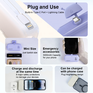 Wopow <span class=keywords><strong>2026</strong></span> חדש לגמרי, סוללת גיבוי ניידת אולטרה מיני דבורה קטנה, 5000 מיליאמפר/שעה, מטען מהיר, סוללת גיבוי מיני - Product Image 4