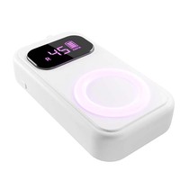 Perceuse à ongles intelligente rechargeable par USB 45000 tr/min, dissolvant créatif pour vernis à ongles avec lumière respiratoire, polisseuse pour lime à ongles