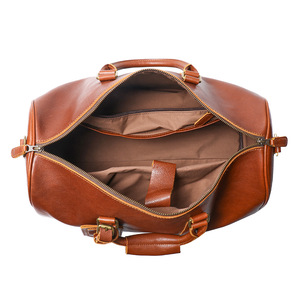 European American Retro Unisex Genuine Leather Travel <b>Bag</b> Vegetable Tanned Leather Large Capacity Shoulder Crossbody <b>Bag</b> - Product Image 6