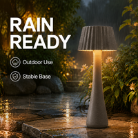 Lampu Rumput Kerucut Bergaris Luar Ruangan dengan Alas Stabil, Finishing Matte, Mudah Dipindahkan, IP65 AC85-265V 12W 6000K Aluminium + PC Lampu LED Taman