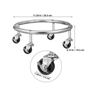 Soporte de Almacenamiento para Botellas de Gas Licuado con Base Móvil Desmontable de Acero Inoxidable, Tipo de Piso, con Ruedas Universales para Cocina - Product Image 2