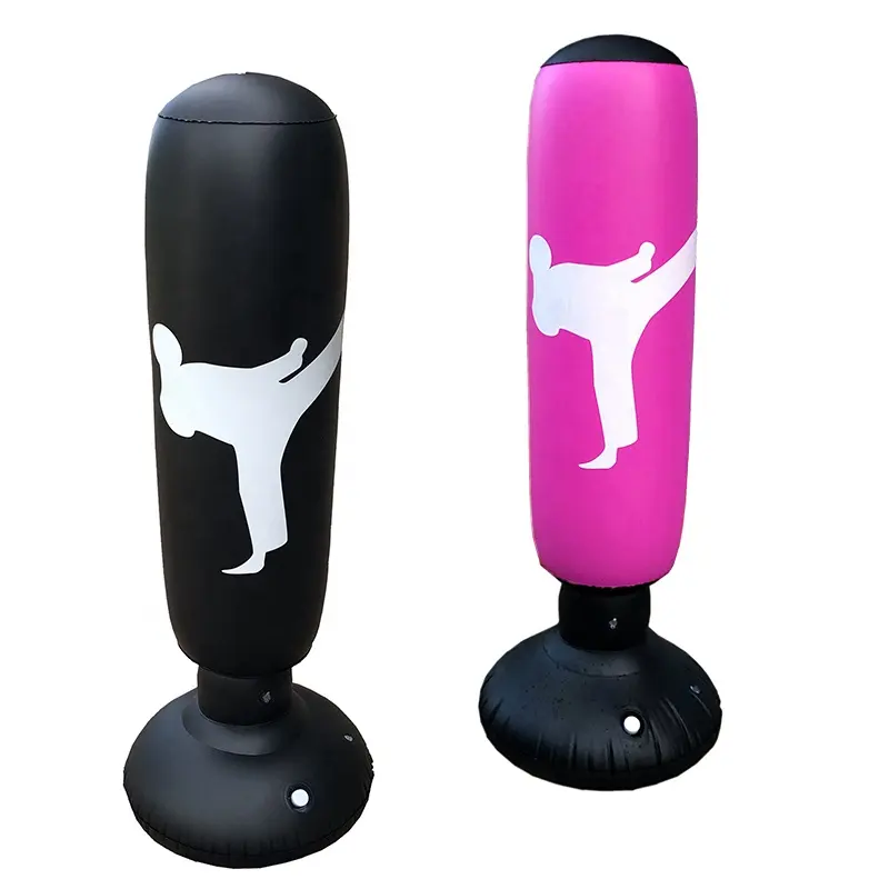 P&D boxing equipment Free Standing Pink Inflatable Punching Bag with stand for kids Fitness kick boxing Training