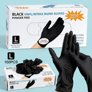Guantes de Nitrilo Desechables de Alta Elasticidad, 100 Unidades, Azules, Negros y Morados, Sin Polvo, Duraderos, Antideslizantes, para Uso General en Laboratorios Dentales - Product Image 3