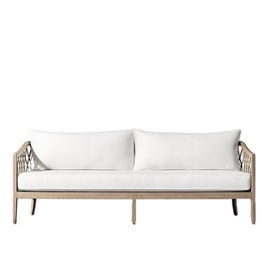 Protezione ambientale durevole mobili da <span class=keywords><strong>giardino</strong></span> per esterni in legno bracci scanalati e gambe affusolate divano - Product Image 2