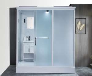 <span class=keywords><strong>Cabine</strong></span> de <span class=keywords><strong>douche</strong></span> moderne préfabriquée en aluminium modulaire, étanche, rectangulaire, en SMC trempé - Product Image 3