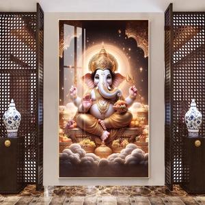Arte de Pared Personalizado al por Mayor para Decoración del Hogar, Pintura de Porcelana de Cristal, Estatua Abstracta de Elefante, Pintura de Dios, Arte LED - Product Image 6