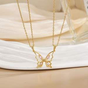 Set di 2 Collane Magnetiche per Coppie in Acciaio Inox con Zirconi, Motivo Cuore, Luna e Sole, per San Valentino - Product Image 6