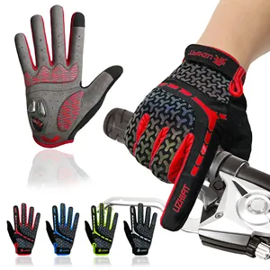 DIBEAR OEM Riding Gloves For Men And Women Full Finger Cycling Reflect Light Bike Bicycle Red