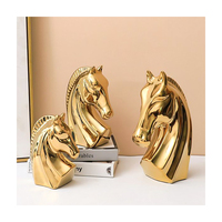 Décoration d'animaux en céramique de luxe léger Tête de cheval créative Porche doux Étude Bureau Table Artisanat Décoration intérieure