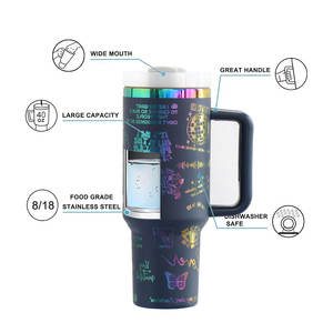 Gobelet de voyage isotherme à double paroi en acier inoxydable personnalisé, plaqué or, cuivre, arc-en-ciel, gravé au laser, 40 oz - Product Image 5
