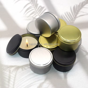 โหลเทียนขนาดเล็กสีทองสีดำเศษกระป๋อง<span class=keywords><strong>2</strong></span>.5ออนซ์ - Product Image 4