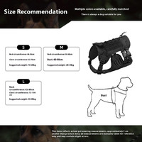 Harnais tactique réglable en nylon pour chien, respirant, à libération rapide, avec clip frontal et boucle de cou, réfléchissant, gilet solide pour animaux de compagnie, pour l'extérieur