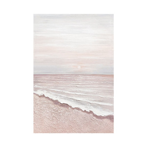 Pintura al óleo pintada a mano, cuadro rectangular impresionista con escena de playa, arte en lienzo para sala de estar, sofá, decoración de pared de fondo - Product Image 5