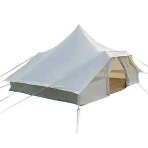 Outdoor Oxford Tent Tweedeurs Yurt Familie Katoenen Kampeerdoek Regenbestendige Meeldauwbestendige Vlamvertragende Spits Tent Piramide