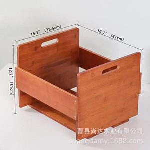 Cross-border wooden vinyl record rack, home desktop album CD holder, desk <b>file</b> <b>organizer</b> - Product Image 4