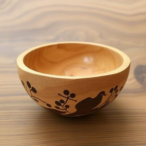 Bol en bois rond imprimé personnalisé léger pour la maison et l'hôtel prix d'utilisation décorative - Product Image 1