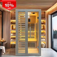 Nouveau Style Merveilleux Mini Sauna Concurrentiel À La Mode Spectre Complet Près De La Lampe Infrarouge Faible EMF Sauna En Bois