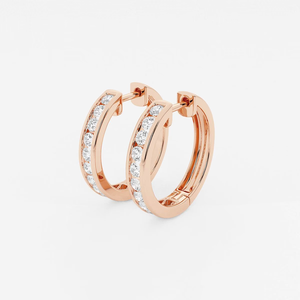 Elegant 1 Ctw Round Lab Grown Diamond Channel Set <b>Hoop</b> <b>Earrings</b> With Brilliant Sparkle Ethical Luxury Jewelry For Women - Product Image 2