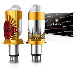 TOBYS Bola Lampu Depan LED, Sinar Tinggi Rendah, Lensa Laser LED 6000K, Lampu Proyektor 40W Asli