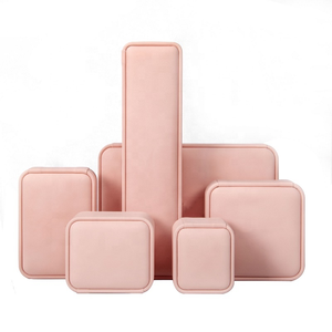 Top Quality Luxury Leather Jewelry Box Pink Custom Logo Earring Bracelet Necklace Ring Boxes Jewellery Packaging