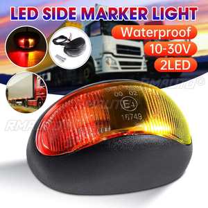 10PCS Feux de position latéraux étanches 10-30V 2LED pour semi-remorques, remorques, bus, pick-up - Product Image 1