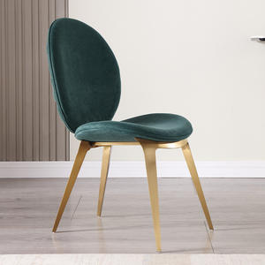 Ghế Ăn Sang Trọng Nhẹ Thiết Kế Hiện Đại Mới Nhất Cho Gia Đình Ghế Bọc Chân Bằng Thép Không Gỉ Màu Vàng Kim Ghế Bên Hông Ghế Bọ Cánh Cứng - Product Image 2