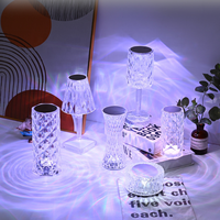 Lampe de Table 3D Cristal RGB, Rechargeable USB, Contrôle Tactile, Veilleuse LED Projecteur pour Chambre, Maison, Hôtel, Décoration Bricolage, Cadeau
