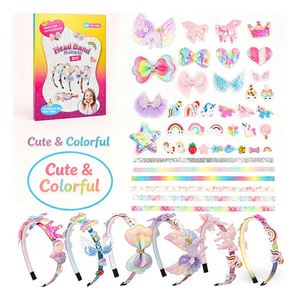 Kit de création de bandeaux créatifs pour enfants, avec autocollants décoratifs scintillants sirène et papillon, idéal comme récompense scolaire ou cadeau - Product Image 4