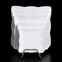 Assiette en Mélamine Blanche Carrée, Style Porcelaine, Non Cassable, Vaisselle Alimentaire pour Hôtels, Restaurants, Cantines, Fournitures Commerciales