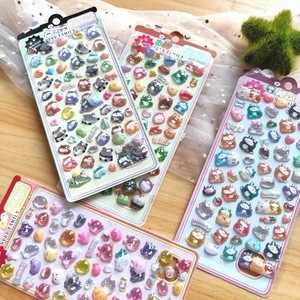 Pegatinas de Cristal en Relieve 3D con Diseños Familiares, Lindos Animales de Dibujos Animados, Recompensas Educativas para Niños, Decoración para Teléfonos Móviles - Product Image 4