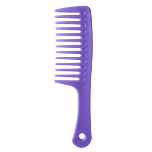 Peigne <span class=keywords><strong>de</strong></span> <span class=keywords><strong>coiffure</strong></span> professionnel à dents larges Brosse à cheveux à manche en plastique avec logo personnalisé pour un usage domestique et divers styles d'extensions <span class=keywords><strong>de</strong></span> cheveux - Product Image 3